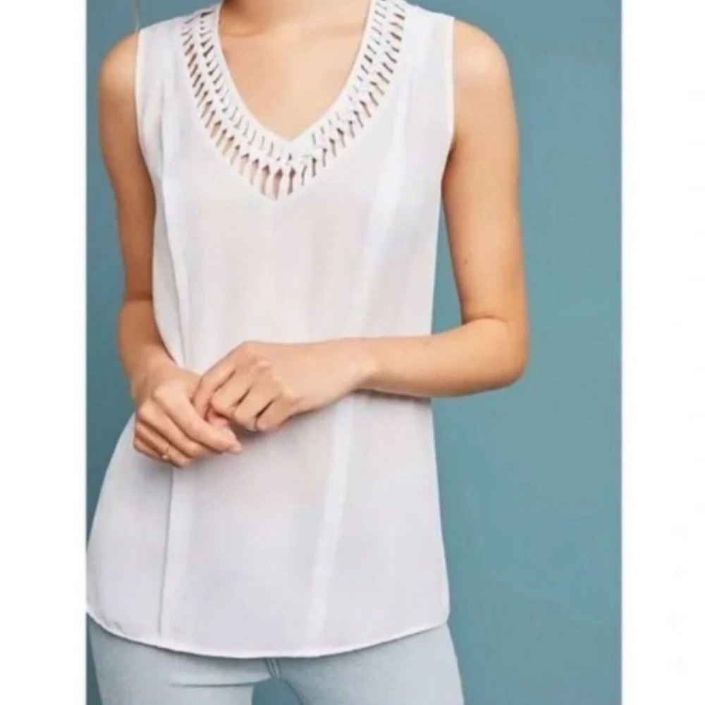 Maeve Elegant White Sleeveless Top